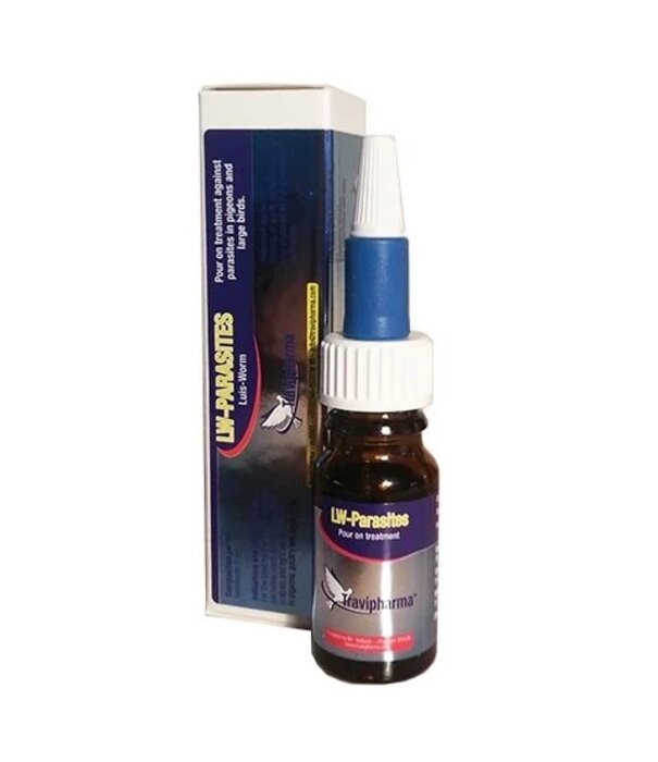 Travipharma Treat internal and external parasites in pigeons and large birds with Travipharma LW-Parasites 10 ml. Easy drop application all year round.