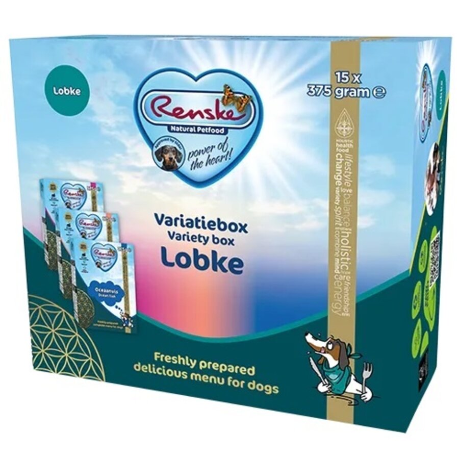Renske Variationsbox Lobke – Getreidefreies Frischfutter für Hunde (15 x 375 g)-1