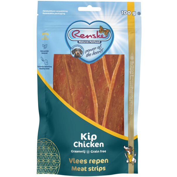 RENSKE Barres de Viande Renske au Poulet 100g – 100% Naturelles, Sans Céréales, Facile à Digérer, Pour Tous Chiens