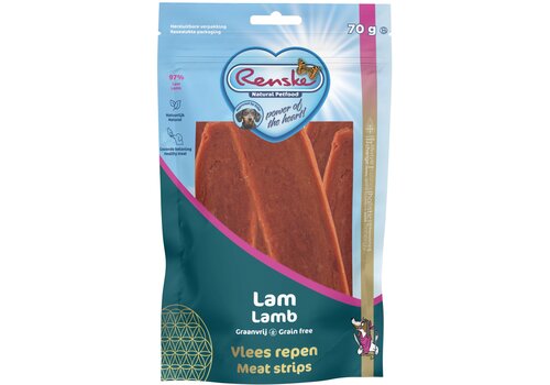 Renske Vlees Repen Lam 70g – Gezonde Beloning Hond 