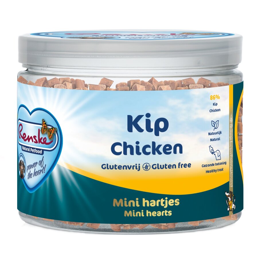 Renske Gezonde Beloningen Mini Hartjes Kip – Natuurlijke graanvrije hondensnacks-1