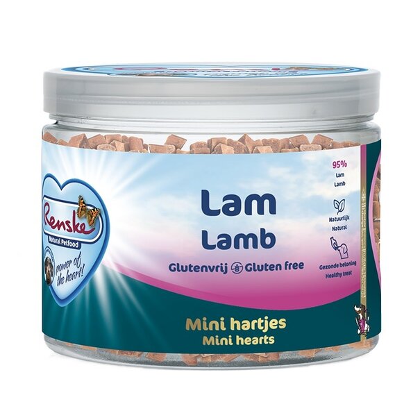 RENSKE Renske Gezonde Beloningen Mini Hartjes Lam 100 g en 300 g