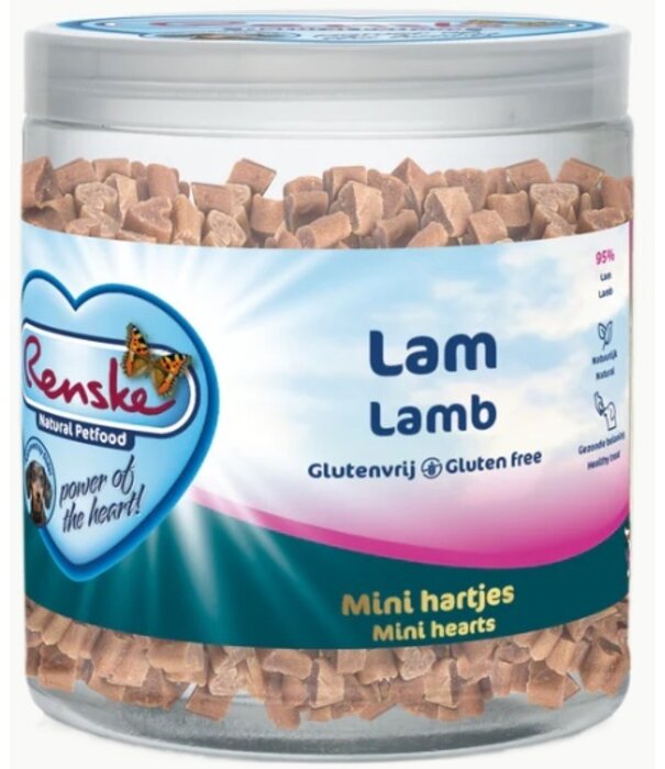RENSKE Renske Friandises Saines Mini Coeurs Agneau 100 g et 300 g