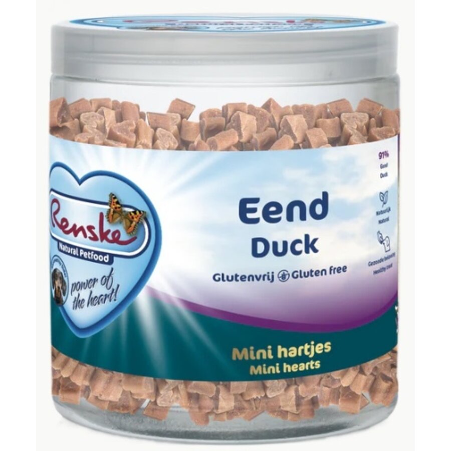 Renske Gezonde Beloningen Mini Hartjes Eend – Natuurlijke graanvrije hondensnack-2