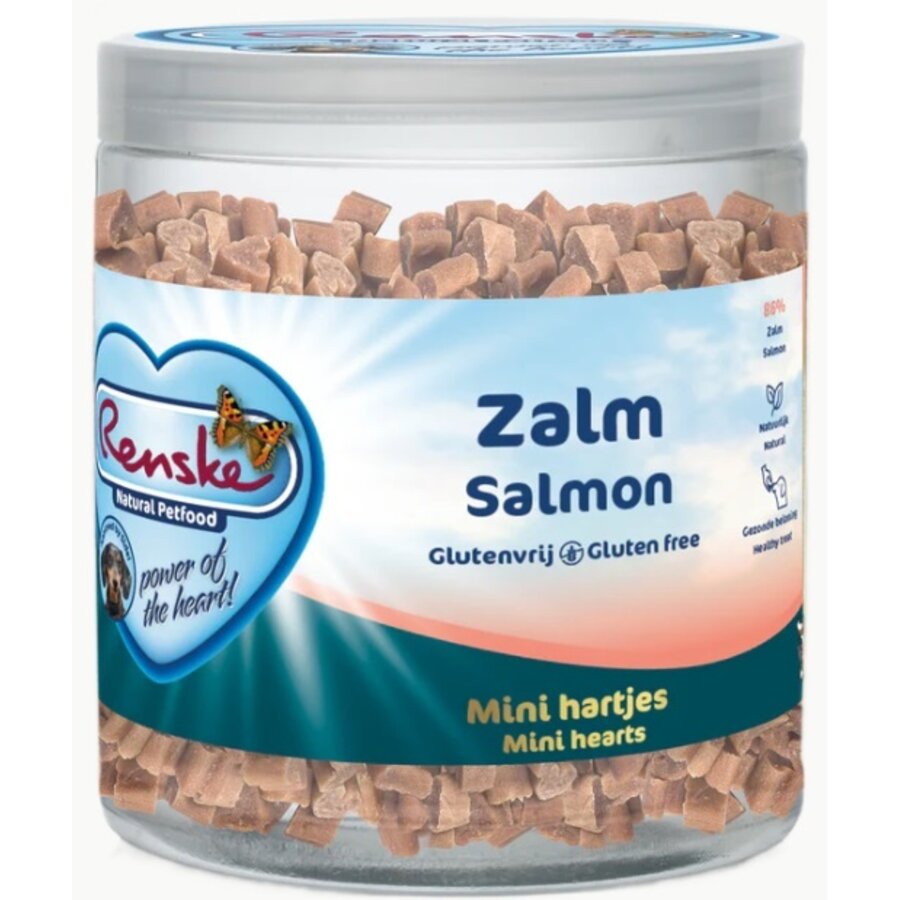 Renske Friandises Saines Mini Cœurs Saumon – Snack pour chien sans céréales 100g / 300g-2