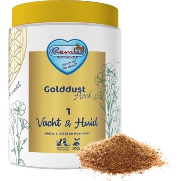RENSKE Golddust Heal 1 Complément naturel Pelage et Peau pour chiens et chats
