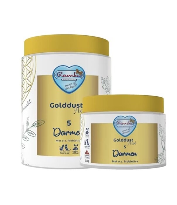 RENSKE Golddust Heal 5 Darm, 100% natürliches Supplement zur Unterstützung der Verdauung und Darmflora bei Hunden und Katzen