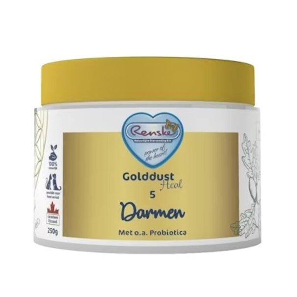 RENSKE Golddust Heal 5 Digestive, 100% natural supplement to support digestive health and gut flora in dogs and cats