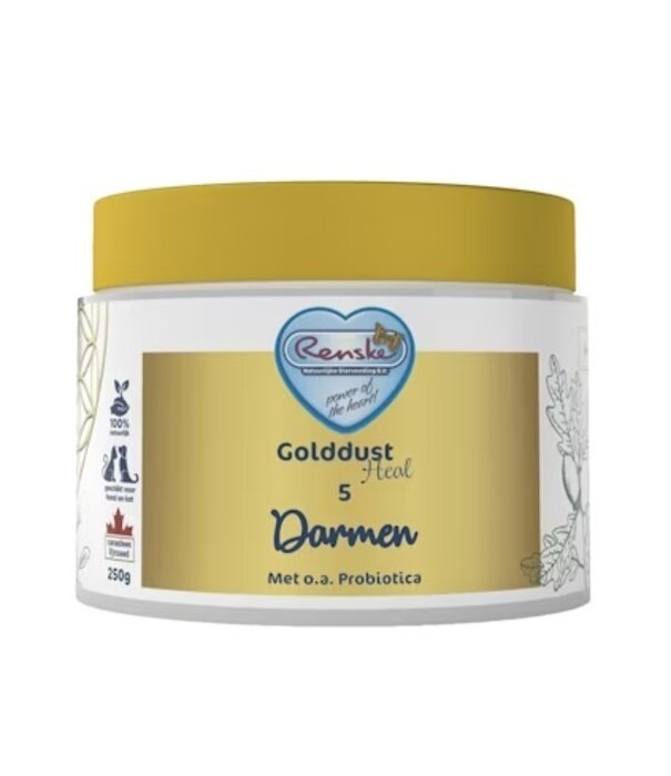 RENSKE Golddust Heal 5 Intestins, supplément 100% naturel pour soutenir la digestion et la flore intestinale des chiens et chats