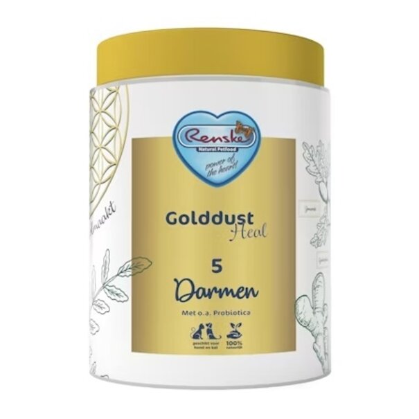 RENSKE Golddust Heal 5 Darm, 100% natürliches Supplement zur Unterstützung der Verdauung und Darmflora bei Hunden und Katzen