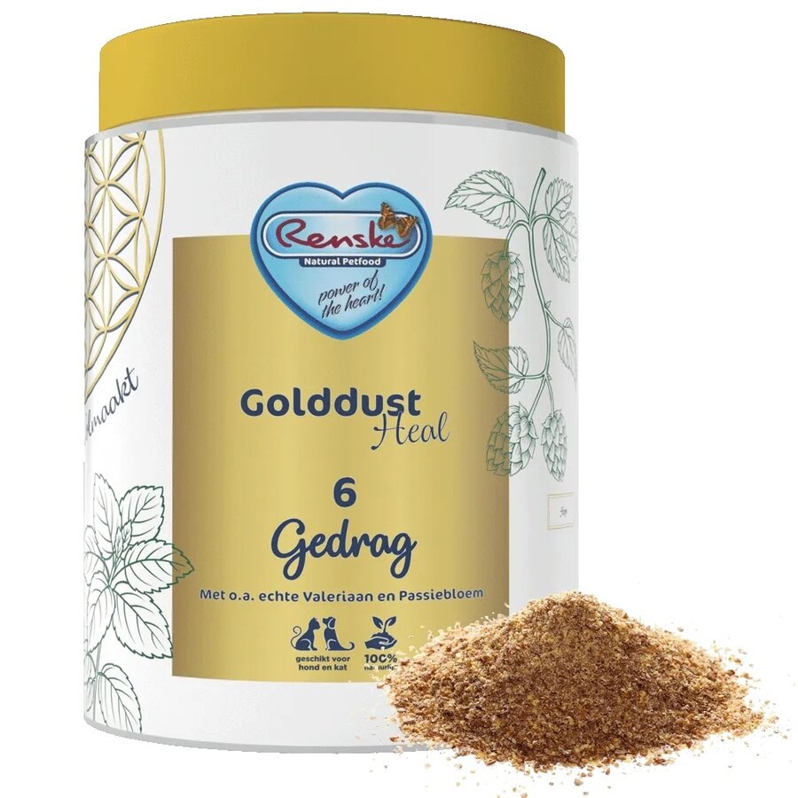 Golddust Heal 6 Gedrag, 100% natuurlijk supplement ter ondersteuning van een kalme gemoedstoestand bij honden en katten-1