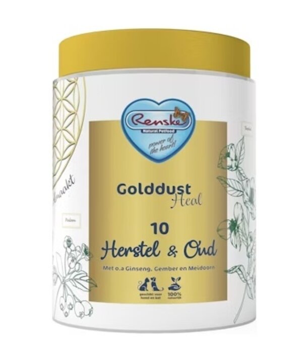 RENSKE Golddust Heal 10 – Suplemento natural para perros y gatos mayores o en recuperación