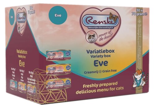 Renske Eve Caja Variada Sin Cereales Gato 30 x 70 g 
