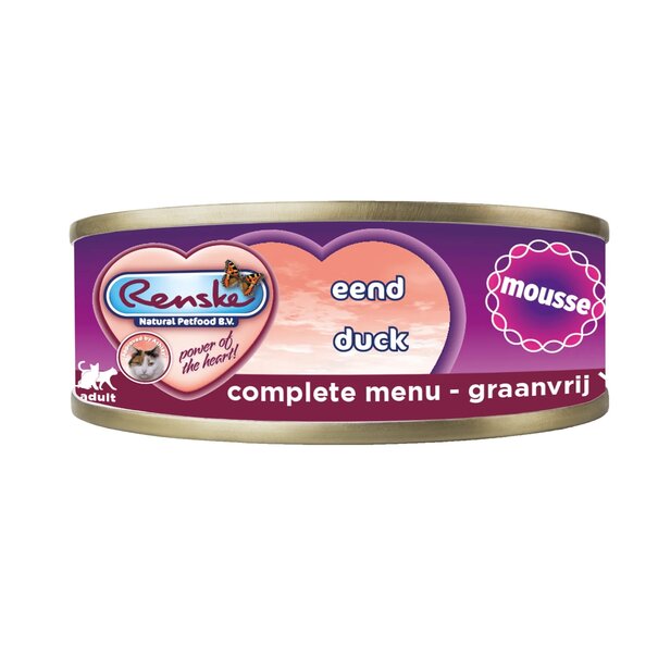 RENSKE Renske Mousse Gato Pato 70g – Sin Cereales, Hipoalergénico, Comida Húmeda Completa