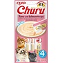 Inaba CIAO Churu Katze Thunfisch mit Lachs – Cremiger und gesunder Snack für Ihre Katze -  4x14gr