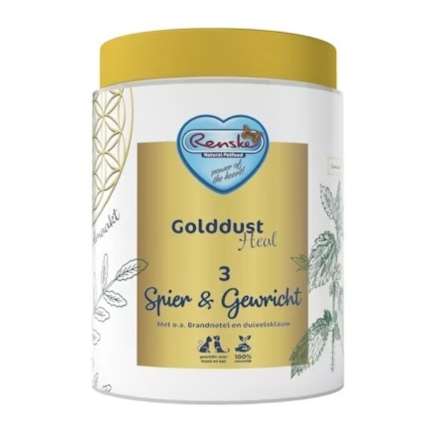 RENSKE Complément 100% naturel avec graines de lin, griffe du diable, ortie et encens indien. Soutient articulations, muscles et tendons chez chiens et chats.