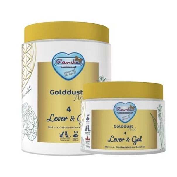 RENSKE Golddust Heal 4 Leber & Galle für Hunde und Katzen | Natürliches Supplement zur Unterstützung der Leber- und Gallenfunktion