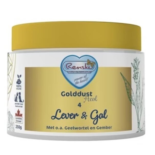 RENSKE Golddust Heal 4 Foie & Vésicule pour chiens et chats | Complément naturel pour soutenir le foie et la vésicule biliaire