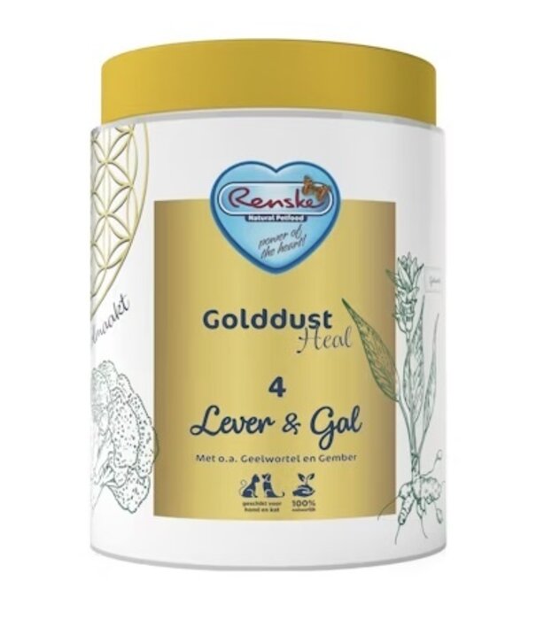 RENSKE Golddust Heal 4 Hígado & Vesícula para perros y gatos | Suplemento natural para apoyar la función hepática y de la vesícula