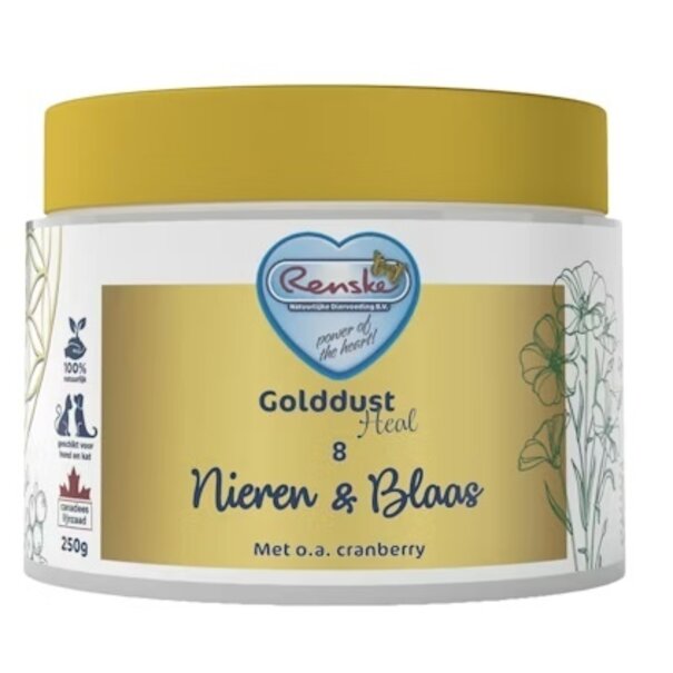 RENSKE Golddust Heal 8 Reins & Vessie – Complément 100% naturel pour chiens et chats soutenant la fonction des reins et de la vessie