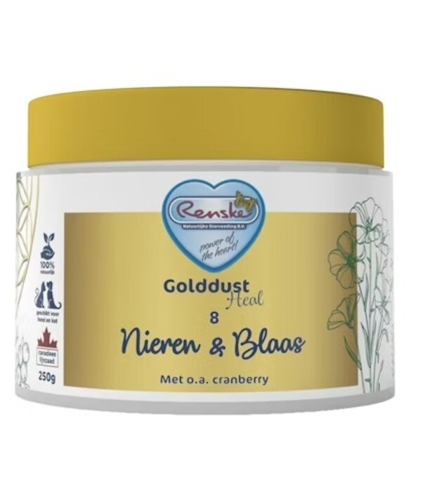 RENSKE Golddust Heal 8 Reins & Vessie – Complément 100% naturel pour chiens et chats soutenant la fonction des reins et de la vessie