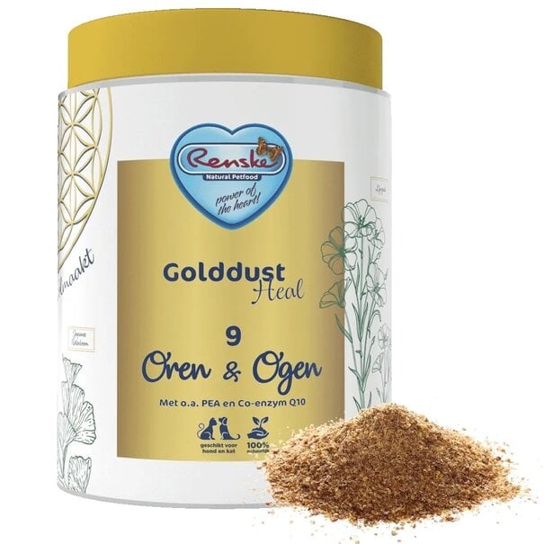 RENSKE Golddust Heal 9 – Oren & Ogen Natuurlijk supplement voor honden en katten