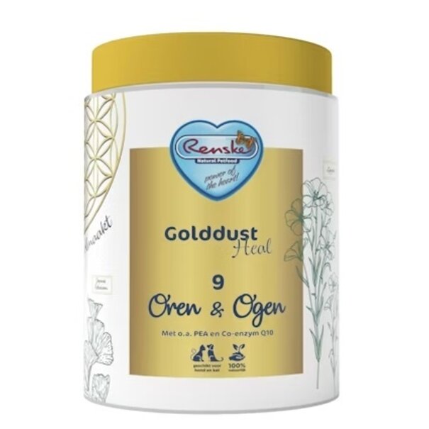 RENSKE Golddust Heal 9 – Ohren & Augen Natürliches Supplement für Hunde und Katzen