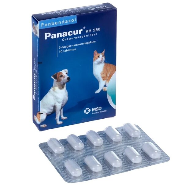 Panacur Panacur KH 250mg ontwormingstabletten tegen wormen voor de hond en kat