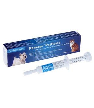Panacur Petpaste K/H pasta antiparasitaria para administración oral contra gusanos en perros y gatos.