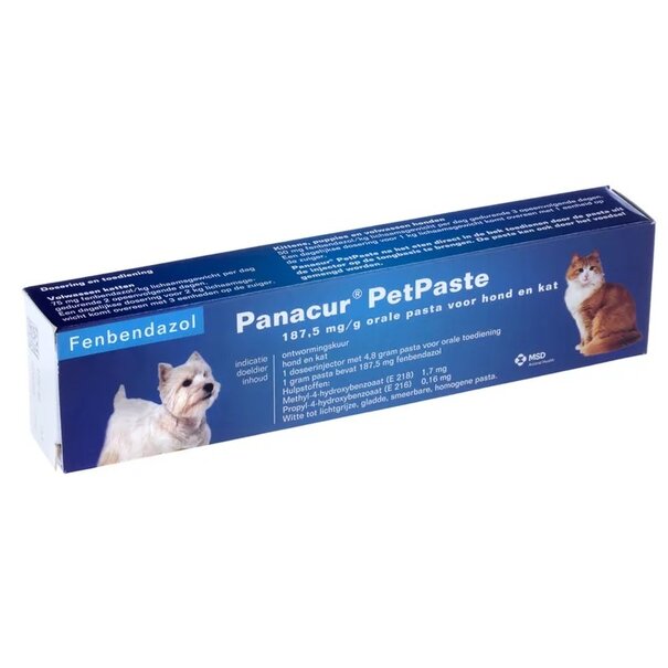 Panacur Panacur Petpaste K/H pâte de vermifuge pour administration orale contre les vers chez les chiens et les chats.