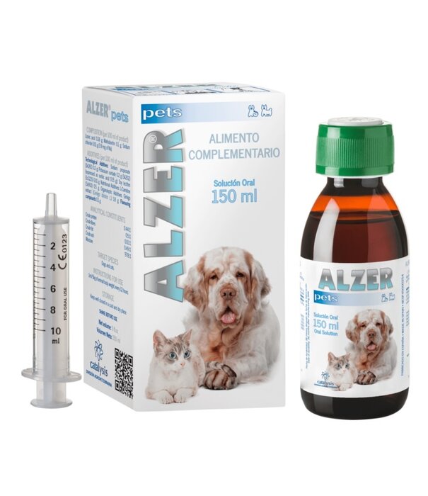 ALZER ALZER® Pets – Natürliches Ergänzungsfuttermittel für mentale Vitalität, Aufmerksamkeit und Wohlbefinden bei älteren Hunden und Katzen