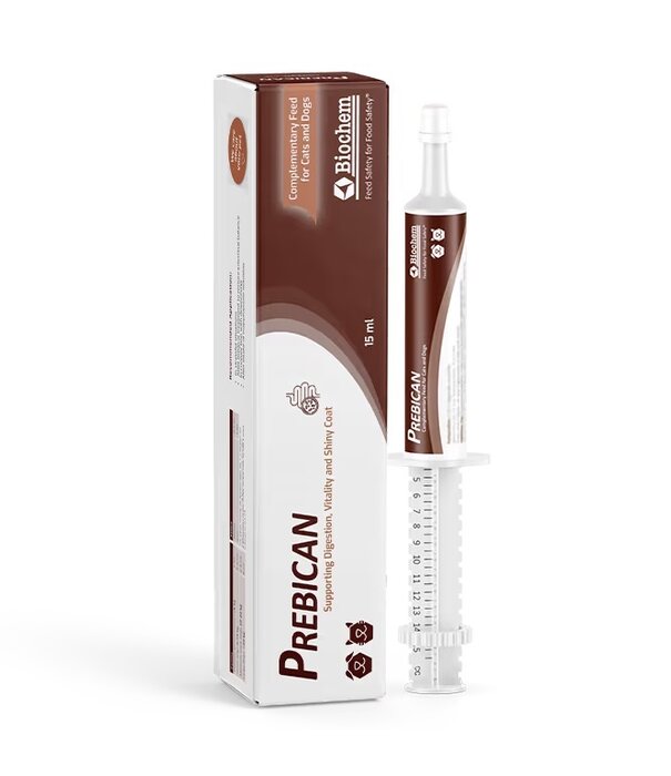 Prebican Prebican 15 ml – Natürliches Ergänzungsfuttermittel mit Probiotika und Präbiotika zur Unterstützung der Darmflora bei Hunden und Katzen