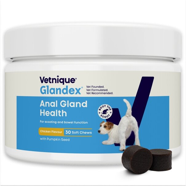 Glandex Glandex Soft Chews – 30 ou 60 unités – soutien naturel pour les problèmes des glandes anales chez les chiens