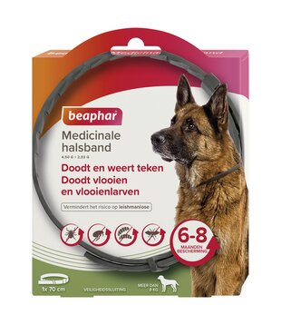 Collier Médicamenteux Beaphar Chien à partir de 8kg – Contre Tiques, Puces & Phlébotomes