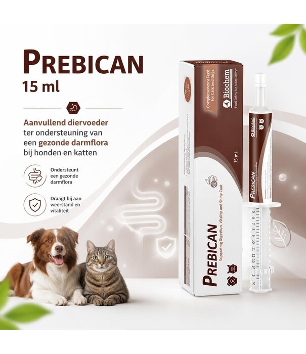 Prebican Prebican 15 ml – Alimento complementario para apoyar una flora intestinal saludable en perros y gatos