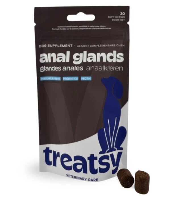 Treatsy Treatsy Veterinary Care Glandes Anales Chien - Psyllium & Pectine de Pomme Soft Chews pour Expression Naturelle des Glandes Anales