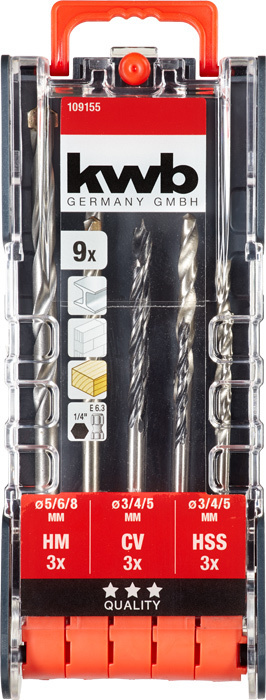 Combi-borenset 9-delig 109155