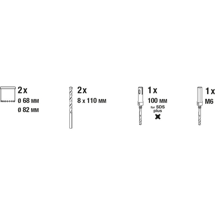 KWB Holle boorkroonen set HARDMETAAL, 6-delig