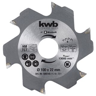 KWB Freesblad - 1 stuk - Ø100 x 22 x 3,0 mm / 6 T