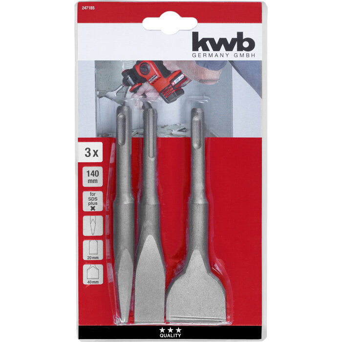 KWB Beitelset SDS 3 delig 140 mm