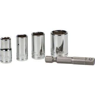 Dopsleutelset met adapter, 5-delig