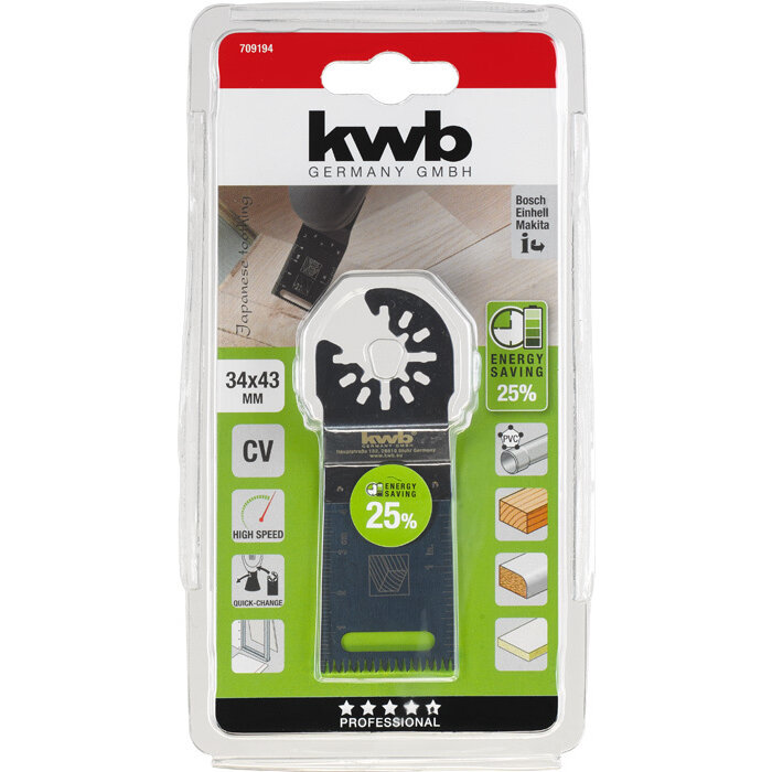 KWB Multitool inval-zaagblad met japan-vertanding CV 34 x 43 mm