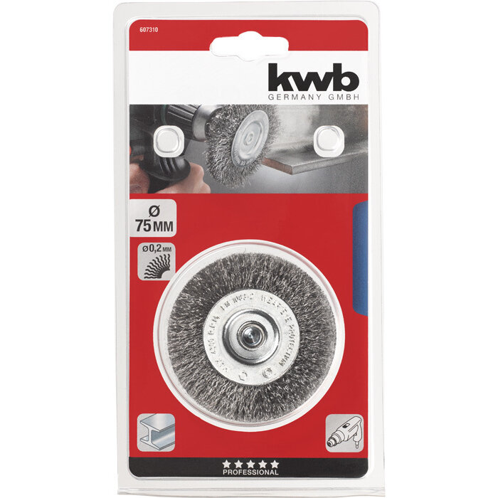 KWB Schijfborstel, HSS-staaldraad, golvend 75 mm