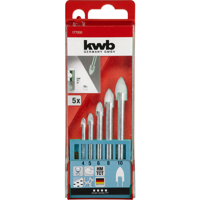 KWB Glasborenset HM TCT 5-delig