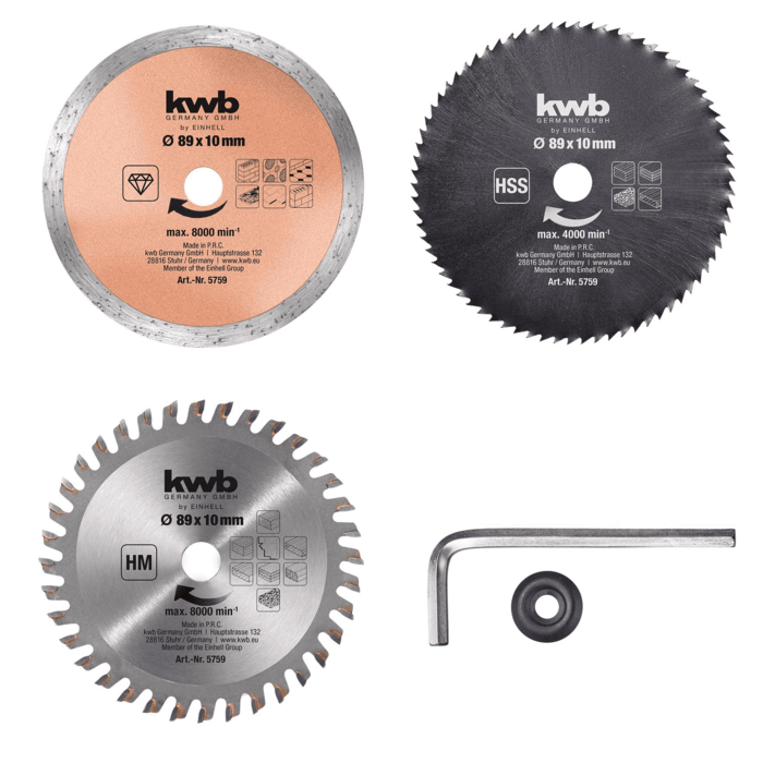 KWB Zaagbladen-set voor handcirkelzaag 89 x 10 mm