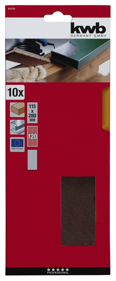 KWB Schuurstrook 115x280mm K120 10 Stuks