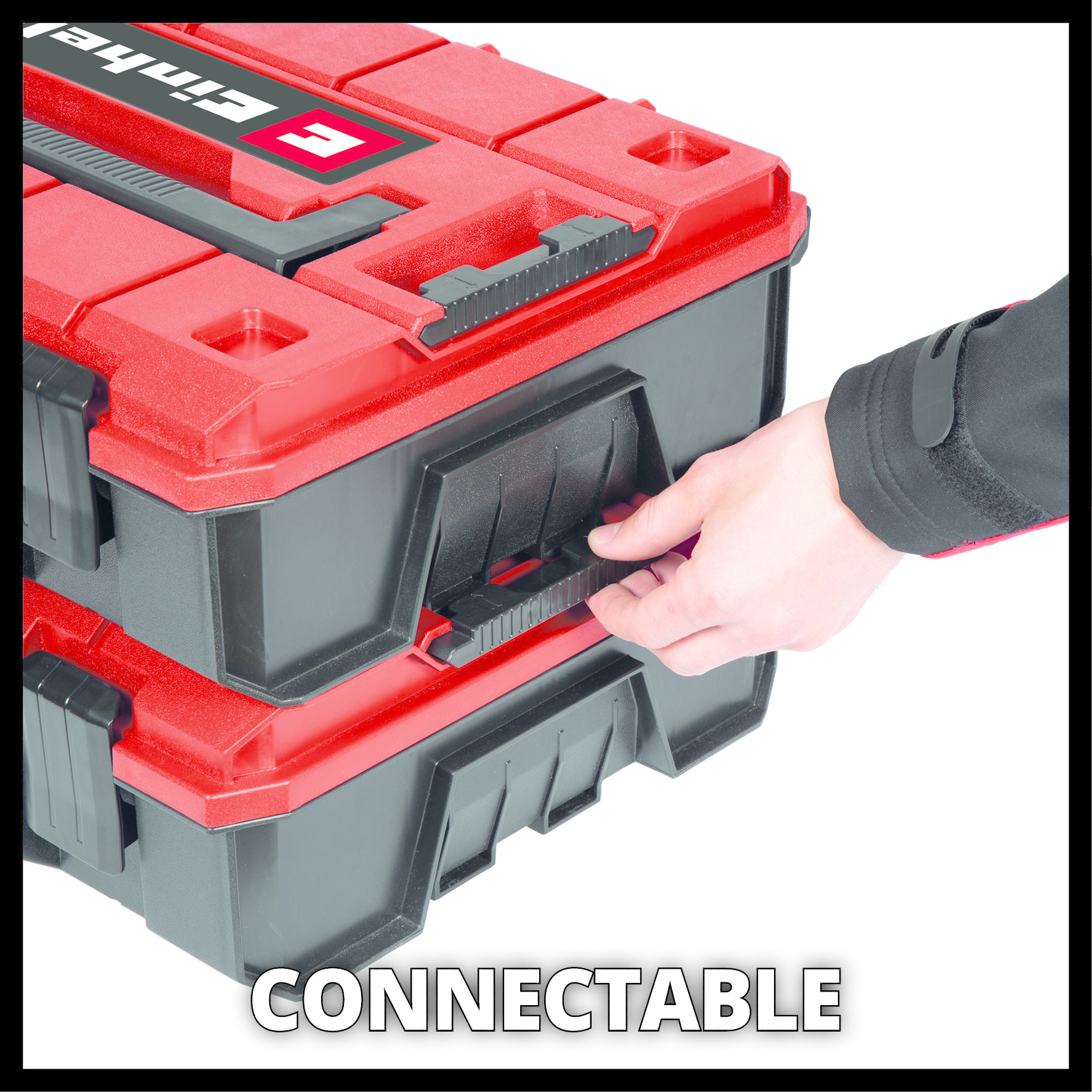 Original Einhell E-CASE 80-tlg. Werkzeugkoffer (Werkzeug-Set im robusten, stapelbaren Kunststoffkoffer als ideale Grundausstattung für den Haushalt, die Werkstatt oder unterwegs
