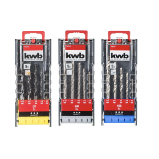 KWB Borenset 15-delig - in 3 casettes