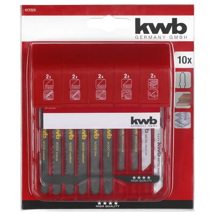 KWB decoupeerzaagbox 10-delig T-schacht