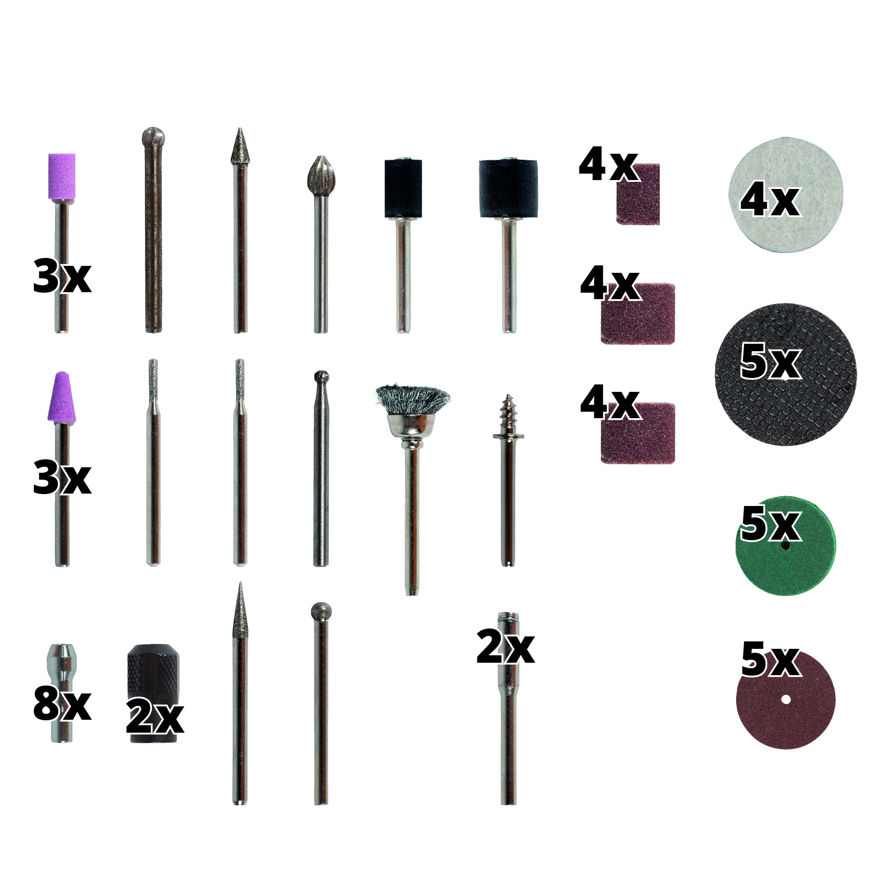 Slijp- en Graveer Accessoireset - 61-delig - Geschikt voor TE-MT 18/34 Li Solo, TE-MT 7,2 Li, TC-MG 135 E